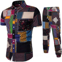 Load image into Gallery viewer, Men's Sets Shirts + Trousers Two-piece Suite Short sleeve Ethnic Costumes Summer Fashion male clothing Casual Printing 5XL - Ole Misc.