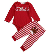 Load image into Gallery viewer, 2 PCS Fashion Baby Christmas Costume Newborn Girls Stripes Long Sleeve  Baby Rompers Jumpsuit  Outfit Casual Clothes - Ole Misc.