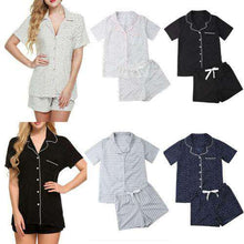 Load image into Gallery viewer, Casual New Women Loose Pajamas Sets Dot Print Summer Short Sleeves Shirts+Pants Sleepwear Nightwear Woman Pajama Homewear Robe - Ole Misc.