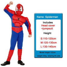 Load image into Gallery viewer, Kids Boys Muscle Batman Costumes With Mask Cloak Movie Character Superhero Cosplay Halloween Masquerade Evening Superman Role Pl - Ole Misc.