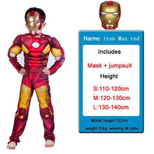 Load image into Gallery viewer, Kids Boys Muscle Batman Costumes With Mask Cloak Movie Character Superhero Cosplay Halloween Masquerade Evening Superman Role Pl - Ole Misc.