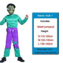 Load image into Gallery viewer, Kids Boys Muscle Batman Costumes With Mask Cloak Movie Character Superhero Cosplay Halloween Masquerade Evening Superman Role Pl - Ole Misc.