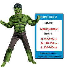 Load image into Gallery viewer, Kids Boys Muscle Batman Costumes With Mask Cloak Movie Character Superhero Cosplay Halloween Masquerade Evening Superman Role Pl - Ole Misc.