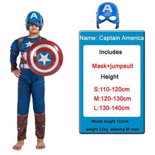 Load image into Gallery viewer, Kids Boys Muscle Batman Costumes With Mask Cloak Movie Character Superhero Cosplay Halloween Masquerade Evening Superman Role Pl - Ole Misc.