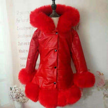 Load image into Gallery viewer, Winter Kids Faux Leather Fur Coat Hooded Warm Outerwear &amp; Pelisse Children's Three-quarter Girls Topcoat Kids Faux Fur Clothes - Ole Misc.