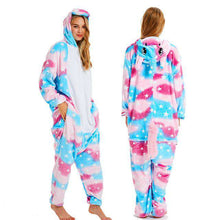 Load image into Gallery viewer, 2019  Adults Animal Pajamas Sets Cartoon Sleepwear Unicorn Onesies Stitch Kigurumi Unicornio Women Men Warm Flannel Hooded - Ole Misc.