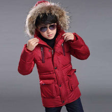 Load image into Gallery viewer, Baby autumn and winter new warm clothing children's jacket thickening plus velvet padded jacket boy hooded jacket boy warm jacke - Ole Misc.