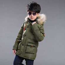 Load image into Gallery viewer, Baby autumn and winter new warm clothing children's jacket thickening plus velvet padded jacket boy hooded jacket boy warm jacke - Ole Misc.