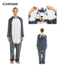 Load image into Gallery viewer, Unicorn Pajamas Onesie Animal Women Kigurumi Stitch Adult Hooded Sleepwear Winter Flannel Christmas Deer Shark Unicornio Pijamas - Ole Misc.