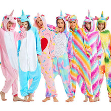 Load image into Gallery viewer, Unicorn Onesies Unisex Winter Kigurumi Stitch Panda Onesies Women Men Nightwear Anime Costumes Adults Flannel Sleepwear Pajamas - Ole Misc.