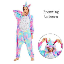 Load image into Gallery viewer, Unicorn Onesies Unisex Winter Kigurumi Stitch Panda Onesies Women Men Nightwear Anime Costumes Adults Flannel Sleepwear Pajamas - Ole Misc.