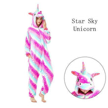 Load image into Gallery viewer, Unicorn Onesies Unisex Winter Kigurumi Stitch Panda Onesies Women Men Nightwear Anime Costumes Adults Flannel Sleepwear Pajamas - Ole Misc.