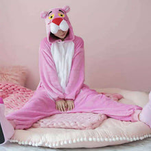 Load image into Gallery viewer, Kigurumi Pink Leopard Winter Pajamas Animal Panther One Piece Unisex Pajama kigurumi Pajama Adult Panther Onesies WarmSoft - Ole Misc.