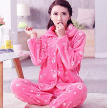 Load image into Gallery viewer, Winter Thick Flannel Women Pajamas Sets Velvet Autumn Warm Sleepwear Female Pyjamas Homewear Thick Home Suit - Ole Misc.