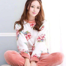 Load image into Gallery viewer, Winter Thick Flannel Women Pajamas Sets Velvet Autumn Warm Sleepwear Female Pyjamas Homewear Thick Home Suit - Ole Misc.