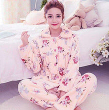 Load image into Gallery viewer, Winter Thick Flannel Women Pajamas Sets Velvet Autumn Warm Sleepwear Female Pyjamas Homewear Thick Home Suit - Ole Misc.