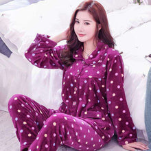Load image into Gallery viewer, Winter Thick Flannel Women Pajamas Sets Velvet Autumn Warm Sleepwear Female Pyjamas Homewear Thick Home Suit - Ole Misc.
