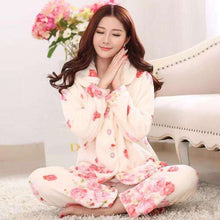 Load image into Gallery viewer, Winter Thick Flannel Women Pajamas Sets Velvet Autumn Warm Sleepwear Female Pyjamas Homewear Thick Home Suit - Ole Misc.