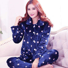 Load image into Gallery viewer, Winter Thick Flannel Women Pajamas Sets Velvet Autumn Warm Sleepwear Female Pyjamas Homewear Thick Home Suit - Ole Misc.