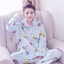 Load image into Gallery viewer, Winter Thick Flannel Women Pajamas Sets Velvet Autumn Warm Sleepwear Female Pyjamas Homewear Thick Home Suit - Ole Misc.