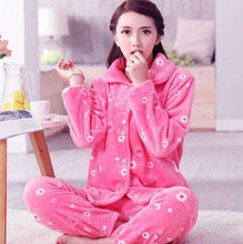 Load image into Gallery viewer, Winter Thick Flannel Women Pajamas Sets Velvet Autumn Warm Sleepwear Female Pyjamas Homewear Thick Home Suit - Ole Misc.