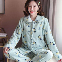 Load image into Gallery viewer, Winter Thick Flannel Women Pajamas Sets Velvet Autumn Warm Sleepwear Female Pyjamas Homewear Thick Home Suit - Ole Misc.