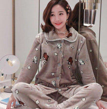 Load image into Gallery viewer, Winter Thick Flannel Women Pajamas Sets Velvet Autumn Warm Sleepwear Female Pyjamas Homewear Thick Home Suit - Ole Misc.