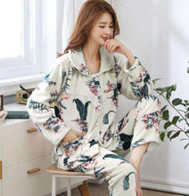 Load image into Gallery viewer, Winter Thick Flannel Women Pajamas Sets Velvet Autumn Warm Sleepwear Female Pyjamas Homewear Thick Home Suit - Ole Misc.