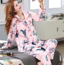 Load image into Gallery viewer, Winter Thick Flannel Women Pajamas Sets Velvet Autumn Warm Sleepwear Female Pyjamas Homewear Thick Home Suit - Ole Misc.