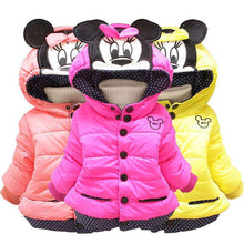 Load image into Gallery viewer, Autumn Winter Mickey Minnie Girls Jackets Cute Cotton Keeping Warm Kids Jacket Hooded Casual Girls Coat Children's Clothing - Ole Misc.