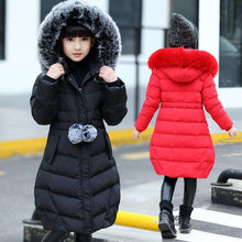 Load image into Gallery viewer, Big Girl Winter Cotton-Padded Jacket Children's Fashion Long Coat Kids Outerwear Baby's Thick Warm Down Jacket Children Clothing - Ole Misc.