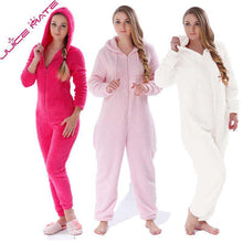 Load image into Gallery viewer, Winter Warm Pyjamas Women Onesies Fluffy Fleece Jumpsuits Sleepwear Overall Plus Size Hood Sets Pajamas Onesie For Women Adult - Ole Misc.