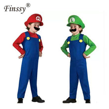 Load image into Gallery viewer, Halloween Costumes Funny Super Mario Luigi Brother Costume Kids Children Boys Girls Fantasia Cosplay Jumpsuit - Ole Misc.
