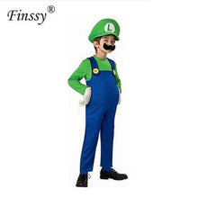 Load image into Gallery viewer, Halloween Costumes Funny Super Mario Luigi Brother Costume Kids Children Boys Girls Fantasia Cosplay Jumpsuit - Ole Misc.