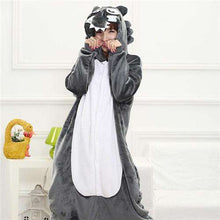 Load image into Gallery viewer, Skull Kigurumi Onesie Adult Women Scary Skeleton Pajamas Flannel Warm Loose Soft Sleepwear Onepiece Winter Jumpsuit Cosplay - Ole Misc.