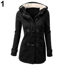 Load image into Gallery viewer, Women Fashion Winter Jacket Coat Parka Horn Buttons Casual Thick Hooded Outwear - Ole Misc.