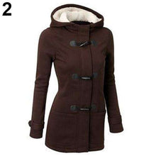 Load image into Gallery viewer, Women Fashion Winter Jacket Coat Parka Horn Buttons Casual Thick Hooded Outwear - Ole Misc.