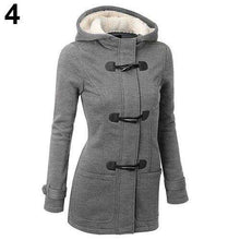 Load image into Gallery viewer, Women Fashion Winter Jacket Coat Parka Horn Buttons Casual Thick Hooded Outwear - Ole Misc.