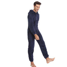 Load image into Gallery viewer, Men Warm Teddy Fleece Onesie Fluffy Sleep Lounge Adult Sleepwear One Piece Pyjamas Male Jumpsuits Hooded Onesies For Adult Men - Ole Misc.
