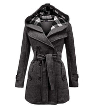Load image into Gallery viewer, Lady Warm Autumn Winter Coat Women Double -Breasted Hooded Mantle Long Jacket Wool Blends Outwear Chaquetones De Mujer - Ole Misc.