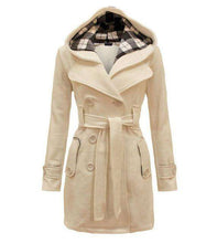 Load image into Gallery viewer, Lady Warm Autumn Winter Coat Women Double -Breasted Hooded Mantle Long Jacket Wool Blends Outwear Chaquetones De Mujer - Ole Misc.