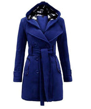Load image into Gallery viewer, Lady Warm Autumn Winter Coat Women Double -Breasted Hooded Mantle Long Jacket Wool Blends Outwear Chaquetones De Mujer - Ole Misc.