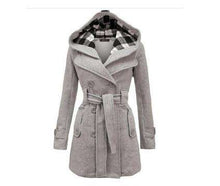 Load image into Gallery viewer, Lady Warm Autumn Winter Coat Women Double -Breasted Hooded Mantle Long Jacket Wool Blends Outwear Chaquetones De Mujer - Ole Misc.
