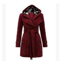 Load image into Gallery viewer, Lady Warm Autumn Winter Coat Women Double -Breasted Hooded Mantle Long Jacket Wool Blends Outwear Chaquetones De Mujer - Ole Misc.