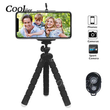 Load image into Gallery viewer, COOLJIER Flexible Sponge Octopus Mini Tripod With Bluetooth Remote Shutter For iPhone mini Camera Tripod Phone Holder clip stand - Ole Misc.