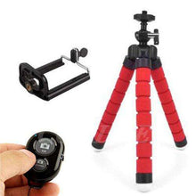 Load image into Gallery viewer, COOLJIER Flexible Sponge Octopus Mini Tripod With Bluetooth Remote Shutter For iPhone mini Camera Tripod Phone Holder clip stand - Ole Misc.