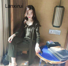 Load image into Gallery viewer, 2018 Casual Tracksuit Women 3 Pieces Set Knitted Pullover Sweaters Tops Deep V-neck Long Sleeve Sweatshirt Pants Women's Sets - Ole Misc.