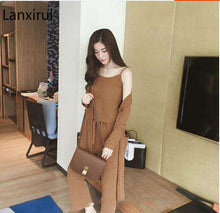 Load image into Gallery viewer, 2018 Casual Tracksuit Women 3 Pieces Set Knitted Pullover Sweaters Tops Deep V-neck Long Sleeve Sweatshirt Pants Women's Sets - Ole Misc.