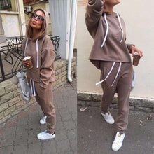 Load image into Gallery viewer, 2018 Autumn Tracksuit Long Sleeve Thicken Hooded Sweatshirts 2 Piece Set C - Ole Misc.