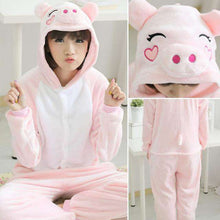 Load image into Gallery viewer, Cartoon Women Adult Couple Animal Sleep Carnival Fantasy Pajama Onesie Cute Raccoon Funny kigurumi Party  Suit Fleece Games - Ole Misc.